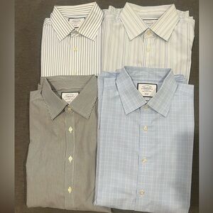 4 Charles Tyrwhitt Men’s Light Blue Plaid Dress Shirts